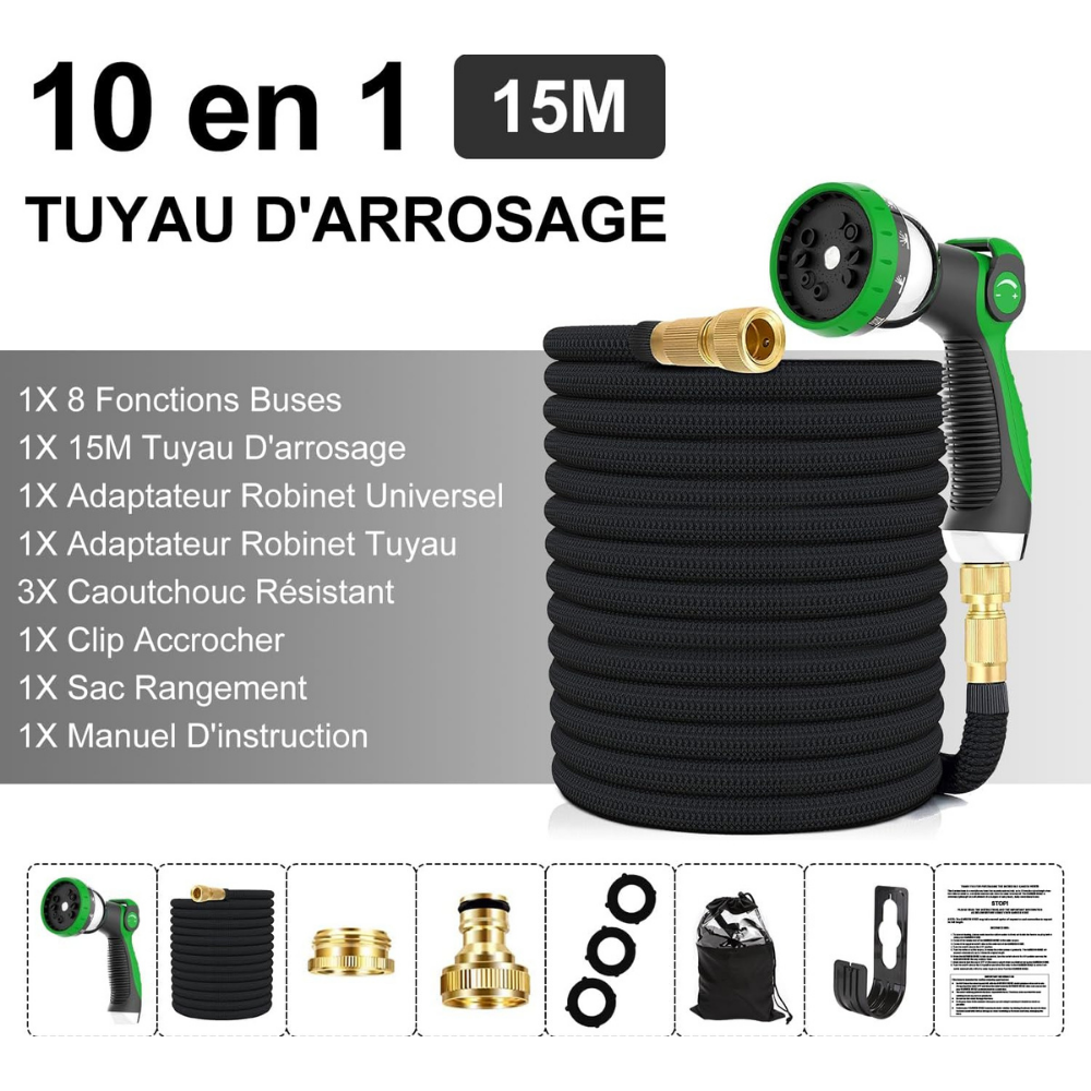 FlexiJet – Le tuyau d’arrosage extensible et ultra-résistant