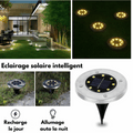 Lampe LED solaire pour sol de jardin sans fil