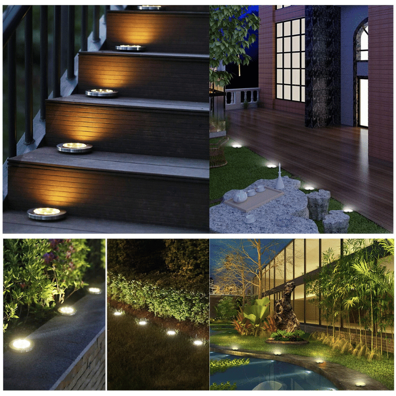 Lampe LED solaire pour sol de jardin sans fil